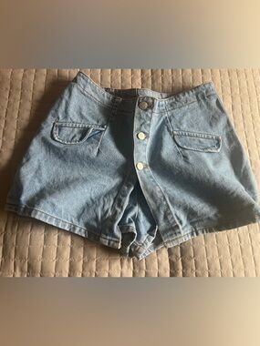 Womens Vintage Y2K 90s BONGO Cotton Denim Shorts Jean Shorts Wrap Skirt RARE 6